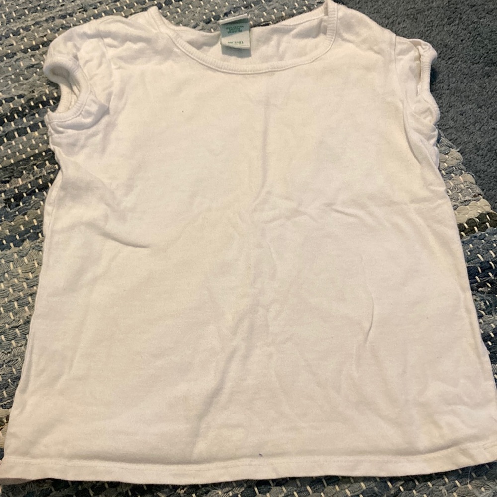 Girls white used short sleeve T-shirt